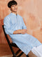 Men's Sky Blue Silk Blend Kurta