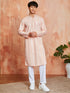 Men's Peach Silk Blend Kurta And Pyjama Set