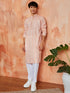 Men's Peach Silk Blend Kurta And Pyjama Set