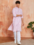 Men's Pink Silk Blend Kurta