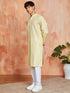 Men's Yellow Silk Blend Kurta And Pyjama Set