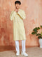 Men's Yellow Silk Blend Kurta And Pyjama Set