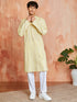 Men's Yellow Silk Blend Kurta And Pyjama Set