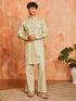Men's Mint Green Cotton Slub Kurta And Pyjama Set