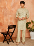 Men's Mint Green Cotton Slub Kurta And Pyjama Set