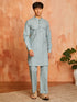 Men's Sea Green Cotton Slub Kurta And Pyjama Set