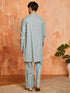 Men's Sea Green Cotton Slub Kurta And Pyjama Set