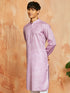 Men's Onion Pink Cotton Blend Kurta