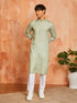 Men's Green Cotton Blend Kurta And Pyjama Set