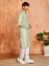Men's Green Cotton Blend Kurta And Pyjama Set