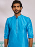Men's Aqua Dupion Silk Kurta And Pyjama Set