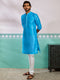Men's Aqua Dupion Silk Kurta And Pyjama Set
