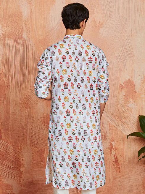 Men's Aqua Silk Blend Kurta