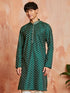 Men's Bottle Green Silk Blend Kurta