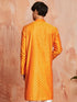 Men's Orange Silk Blend Kurta