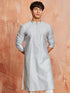 Men's Grey Silk Blend Kurta