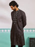 Men's Black Silk Blend Kurta