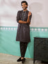 Men's Black Silk Blend Kurta And Pyjama Set