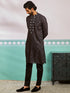 Men's Black Silk Blend Kurta And Pyjama Set