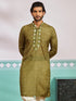 Men's Green Cotton Silk Kurta