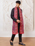 Men's Black Silk Blend Kurta,Pyjama And Dupatta Set.