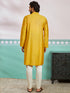 Men's Mustard Silk Blend Kurta And Pyjama Set