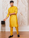 Men's Mustard Silk Blend Kurta,Pyjama Set.