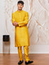 Men's Mustard Silk Blend Kurta,Pyjama Set.