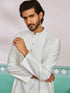 Men's White Silk Blend Kurta
