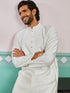 Men's White Silk Blend Kurta