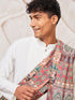 Men's White Silk Blend Kurta, Pant And Dupatta Set