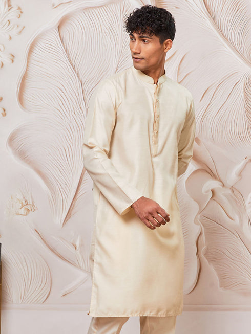 Men's Cream Dupion Silk Kurta