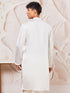 Men's White Silk Blend Kurta