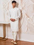 Men's White Silk Blend Kurta