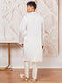 Men's White Silk Blend Kurta And Pyjama Set