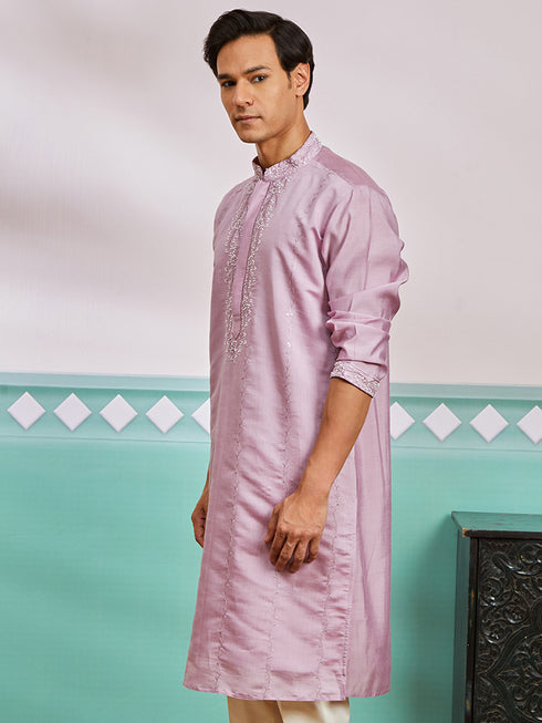 Men's Onion Silk Blend Kurta Only