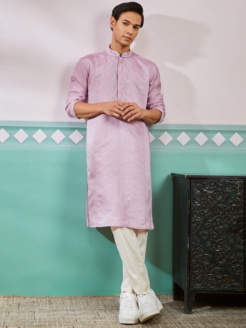 Men's Onion Silk Blend Kurta Only