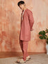 Men's Rust Cotton Kurta And Pyjama Set