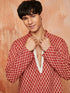 Men's Rust Cotton Kurta And Pyjama Set