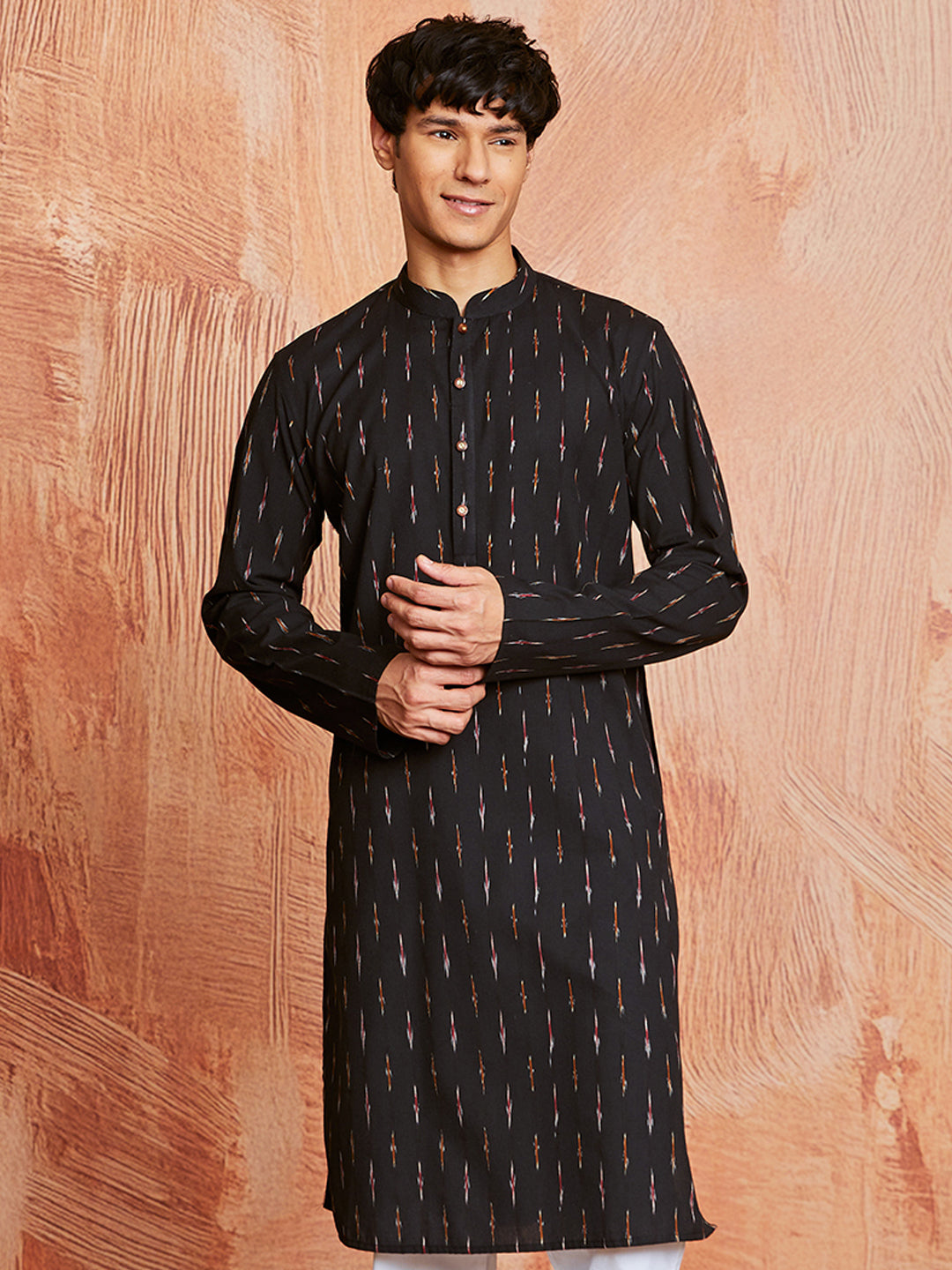 Men's Black Cotton Kurta