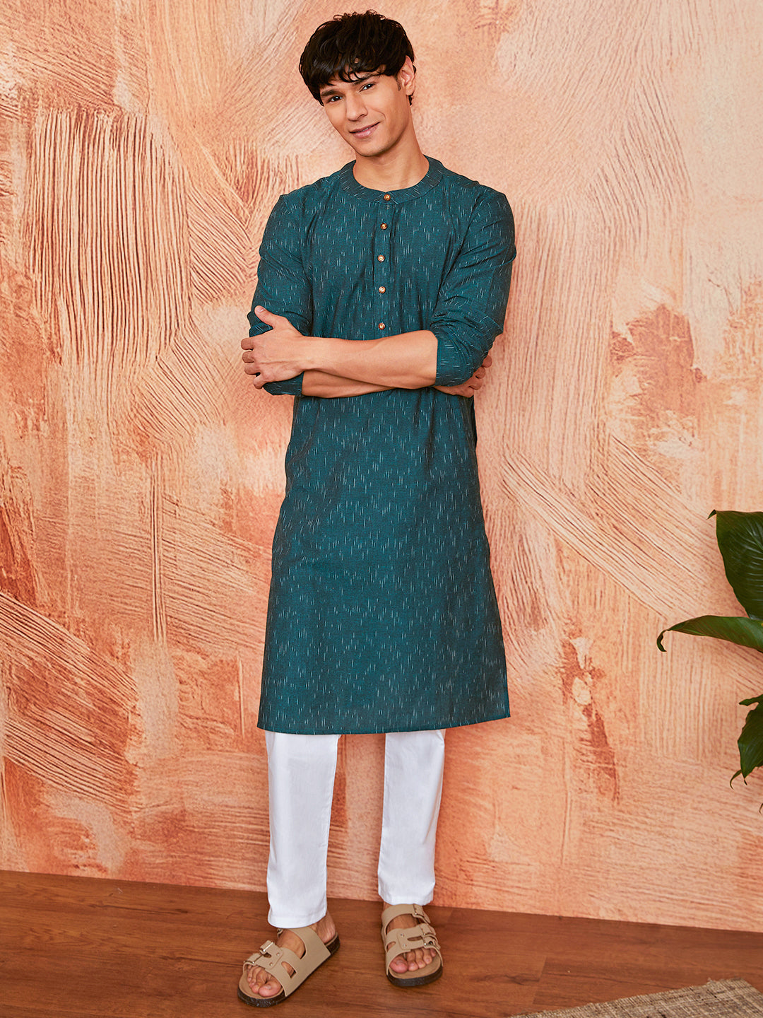 Men's Green Cotton Kurta