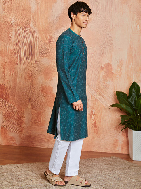 Men's Green Cotton Kurta And Pyjama Set