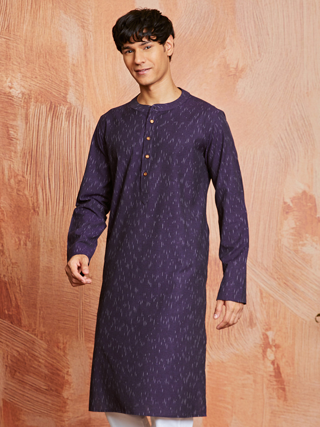 Men's Purple Cotton Kurta