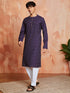 Men's Purple Cotton Kurta And Pyjama Set
