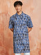 Men's Blue Cotton Kurta