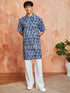 Men's Blue Cotton Kurta And Pyjama Set