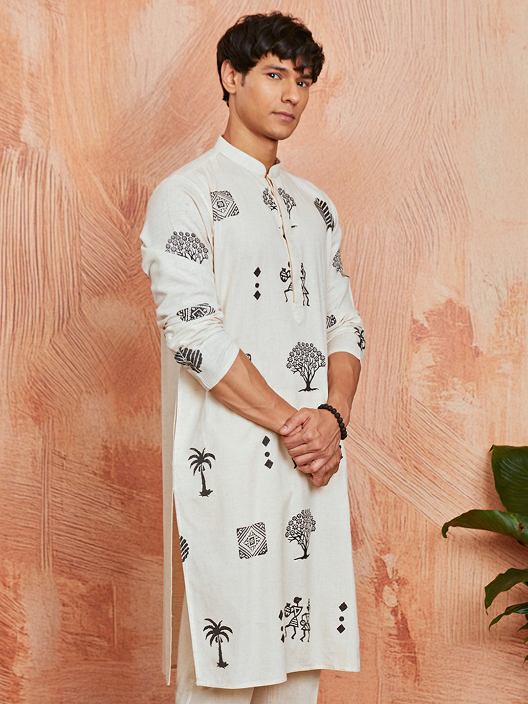 Men's Cream Cotton Kurta