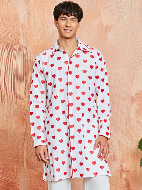 Men's White Cotton Kurta