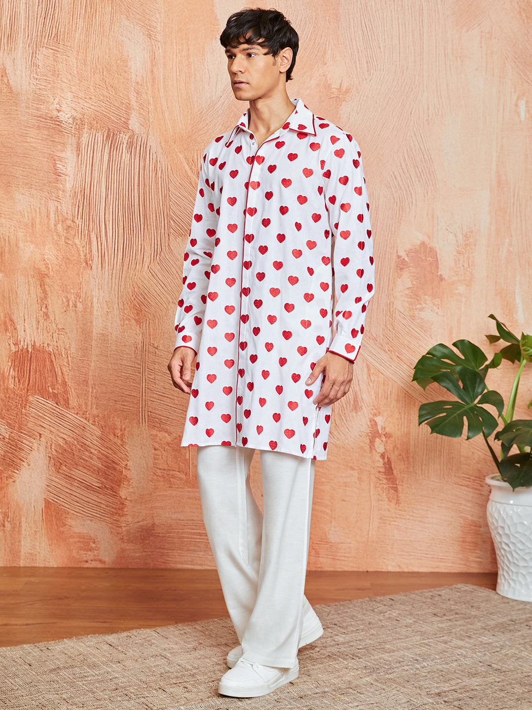 Men's White Cotton Kurta And Pyjama Set