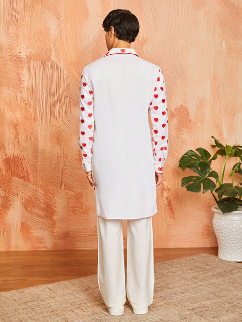 Men's White Cotton Kurta And Pyjama Set
